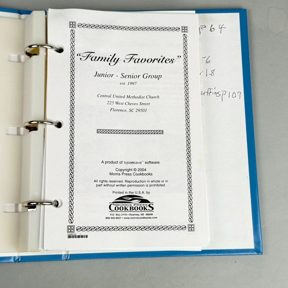 Central United Methodist Church Cookbook 2004 Florence SC Family Favorites